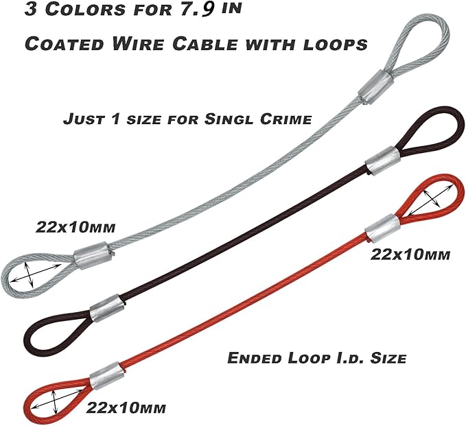 15 pcs 7.9 inch 3mm Thickness Stainless Steel Wire Cable - Image 3