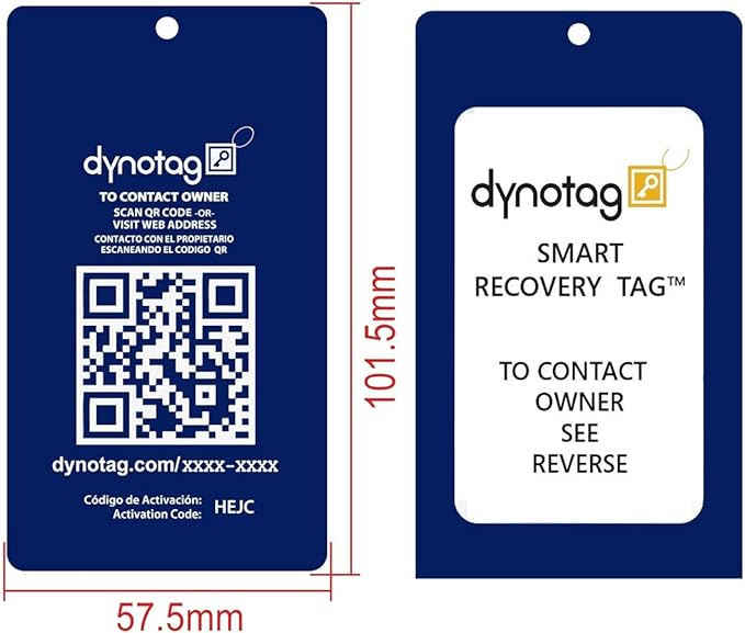 Dynotag® Web Enabled Smart Aluminum Convertible Luggage ID Tag + Braided Steel - Image 2