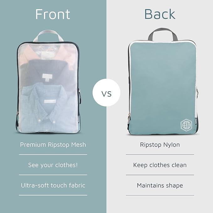 Large Packing Cube Set with See Through Mesh- Compression Packing Cubes Travel - Image 4
