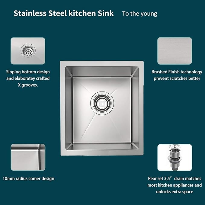 TORVA 30-Inch Undermount Kitchen Sink, Premium 304 Stainless Steel Bar Sink - Image 3