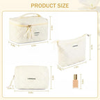 Makeup Bag 3 PCS Cosmetic Bags for Women, Large Travel Make up Bag Set Cute - Image 6