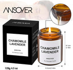 Massage Oil Candle, Romantic Gift SPA Use Home Scented Candle Body Oil, Ultra Hydrating Body Care with Soybean Oil, 4.5oz (Chamomile Lavender)