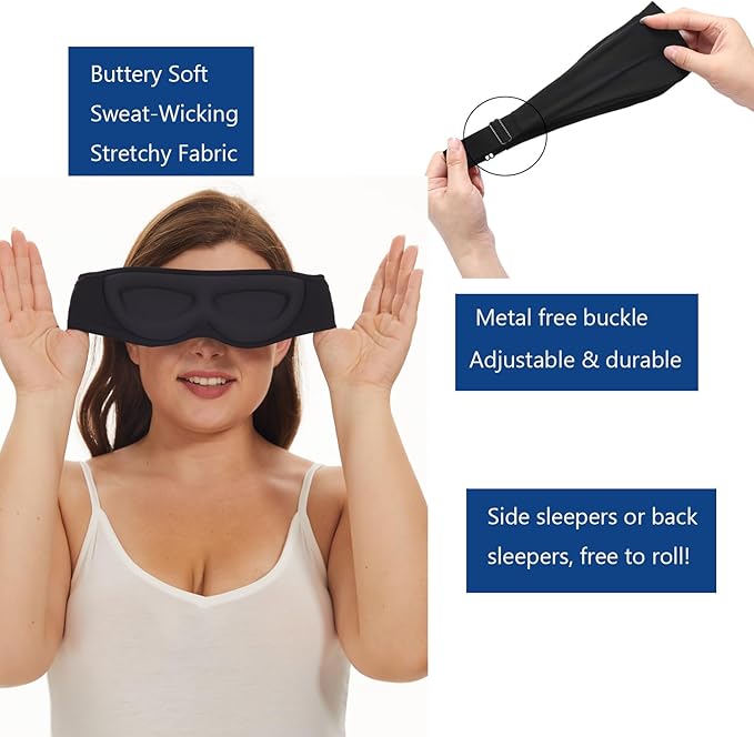 Alaska Bear Sleep Mask for Side Sleepers 2022 Headband Design, Cup-Shaped and - Image 4