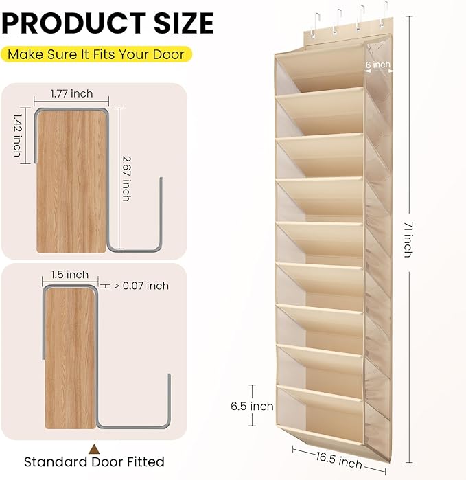 Over the Door Shoe Organizer for Closet, Shoes Rack - Image 5