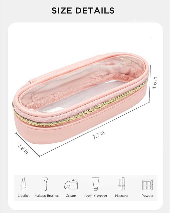Clear Makeup Bag Small, TSA Approved Portable Toiletry Bag - Image 5