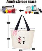 Vavabox Tote Bag, A-Z Initial Monogrammed Waterproof Tote Bag, Bridesmaid Gifts - Image 2