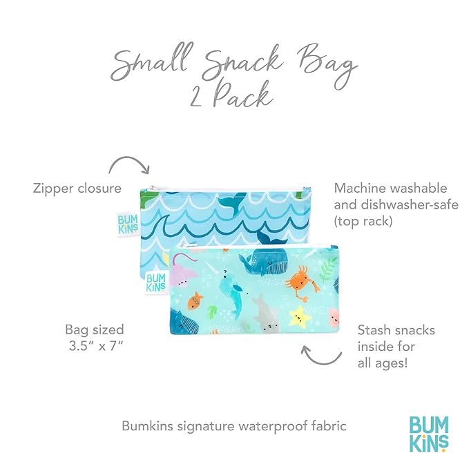 Bumkins Reusable Snack Bags, for Kids School Lunch and for Adults Portion - Image 5