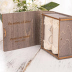 Personalized Double Ring Box – Rustic Wooden Engagement & Wedding Ring Holder - Image 4