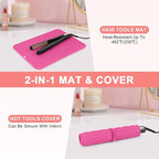 Oversize Silicone Heat Resistant Mat for Curling Irons, Flat Irons, Hair Straighteners and Hot Hair Styling Tools, Portable Hot Tools Cover Pad for Travel Vanity Salon(14.2" x 11.0")