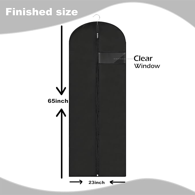 Dress Bags for Gowns Long, Suit Bag Cover for Storage and Travel, 2 Pack - Image 2