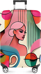ANNA QUEEN Modern Art Fashion Luggage Cover, Stylish Abstract Woman Suitcase by ANNAQUEEN