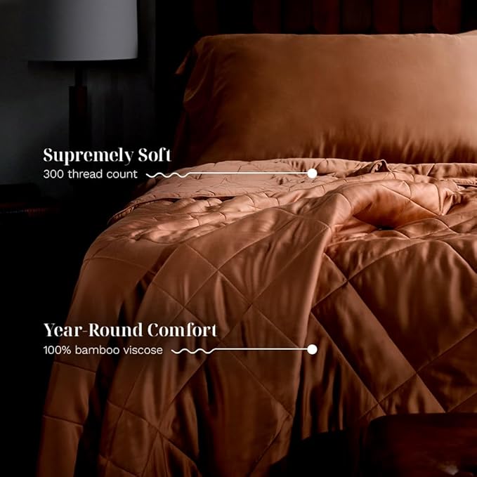 LUXOME Lightweight Blanket | 100% Rayon from Bamboo Fabric & Fill | Full/Queen - Image 3
