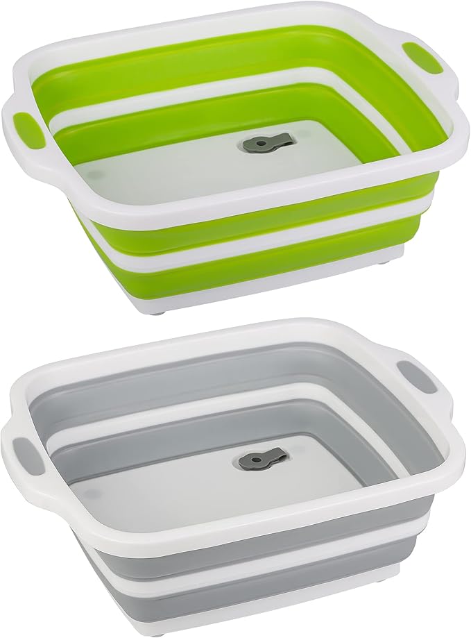 2 Pack Collapsible Cutting Board, Foldable Dish Tub by Tiawudi