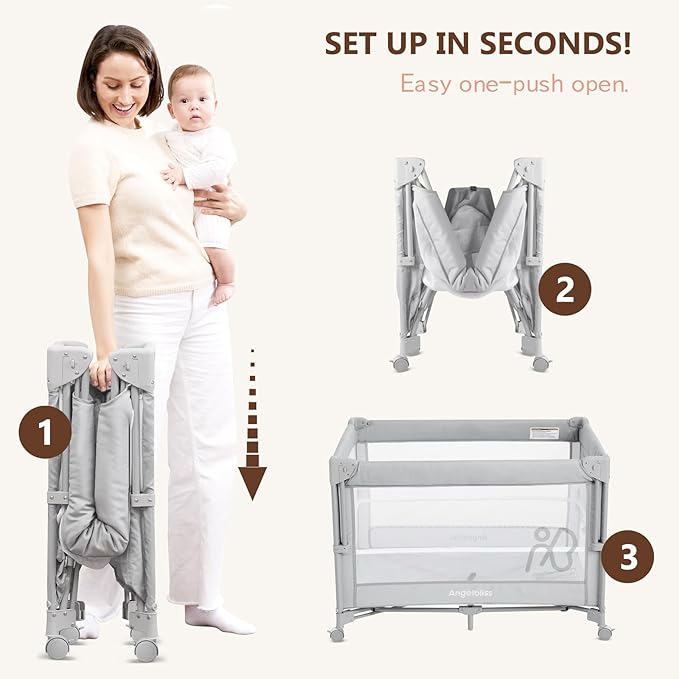 ANGELBLISS Baby Bassinet Bedside Crib, Pack and Play - Image 4
