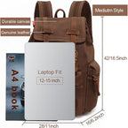 AUGUR High Capacity Canvas Vintage Backpack - Image 2