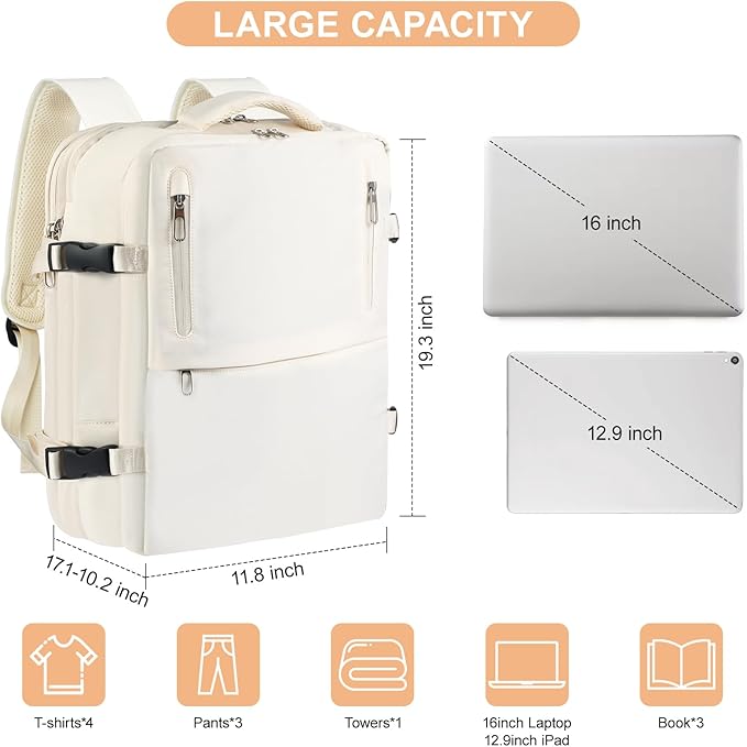 Travel Laptop Backpack with USB Charging Port Business Anti Theft Water - Image 6