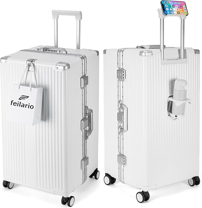 feilario 29in Super Large Captain Aluminum Frame Hardside Spinner Wheels Luggage by feilario