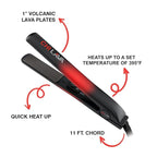 CHI Lava Ceramic 1″ Flat Iron Hair Straightener, Volcanic Lava Ceramic Plates for Smooth, Even Styling, 11 ft Swivel Cord, Heat-Stable Hair Flat Iron for All Types