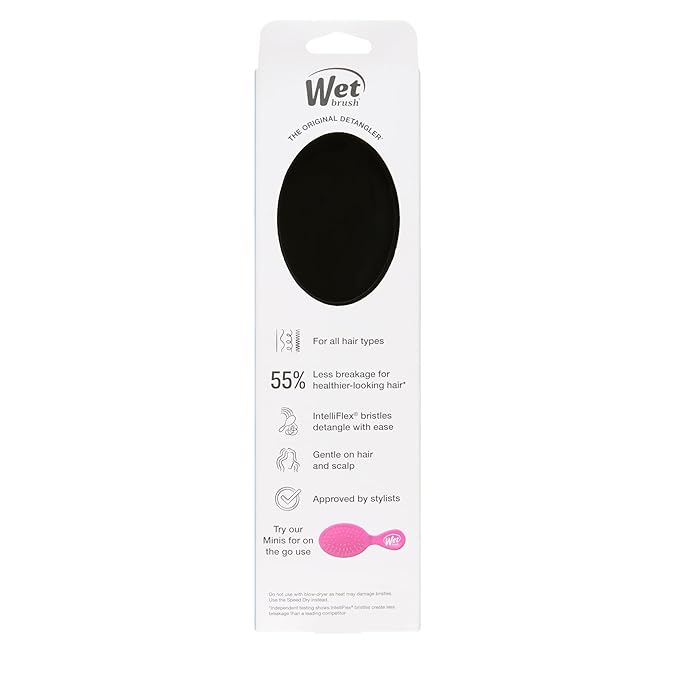 Wet Brush Original Detangling Hair Brush, Classic Black - Ultra-Soft IntelliFlex Bristles - Detangler Brush Glide Through Tangles With Ease For All- For Women, Men, Wet & Dry Hair