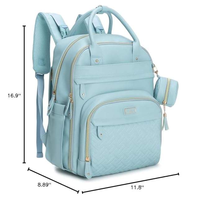 BabbleRoo Leather Diaper Bag Backpack - Image 9