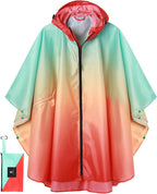 SaphiRose Rain Poncho Jacket Coat Hooded by SaphiRose