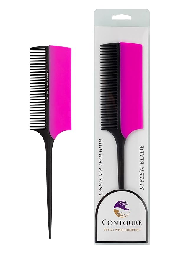 STYLE’nBLADE Professional Hair Styling Comb with Silicone Heat Shield Guard Protection/High Heat Resistance/Reduce Scalp Head Finger Burns from Curling Irons and Hot Hair Appliances