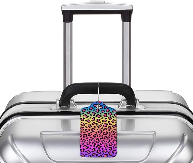 Rainbow Leopard Print 2 Pack Luggage Tags - Image 7