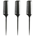 3 Pcs Black Smoothing and Sectioning Brush Set - Double-Sided Comb for Edge Teasing, Professional hair coloring tools, multifunctional hair brush for Dancing Hairstyling