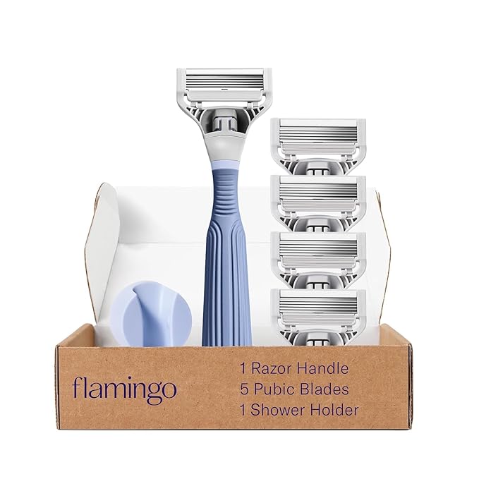 Flamingo Pubic Hair Razor for Women, Shaving Kit, 1 Pubic Razor Handle by Flamingo