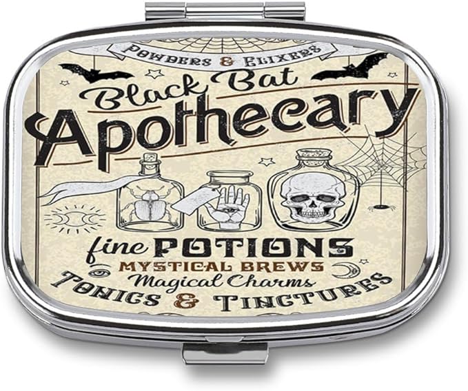 Metal 2 Compartment Pill Organizer Travel Friendly Portable Compact Pill Box by Choosetheproductsyoulike