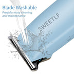 SweetLF Hair Clippers, Silent Cordless Hair Trimmer, Mini Hair Cutting Kit with 3 Guide Combs, USB Rechargeable, Portable, Blue