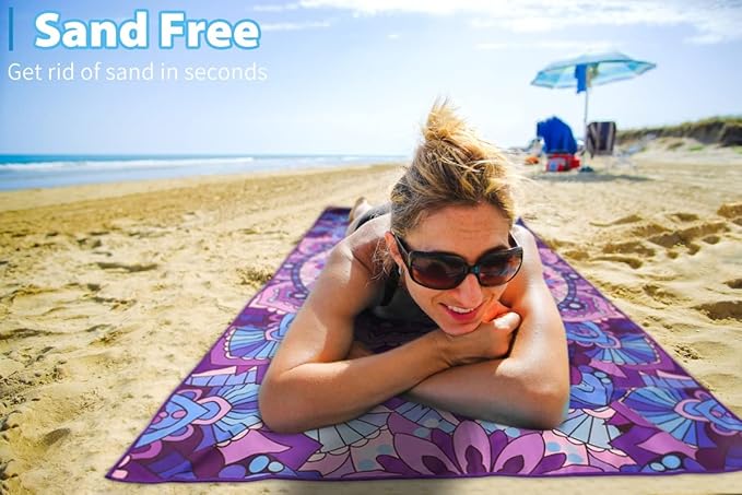 2 Pack Microfiber Oversized Lightweight Beach Towel 71"x32" XL Extra Large Thin - Image 4