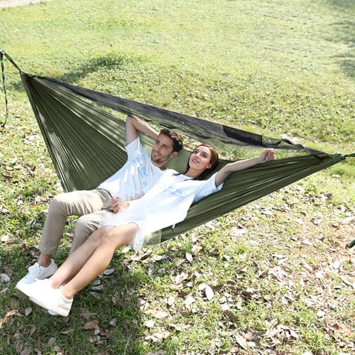 Camping Hammock with Mosquito Net and Ridge Rope (Black)