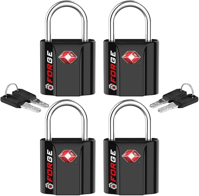 TSA Approved Luggage Locks, Ultra-Secure Dimple Key Travel Locks by Forge