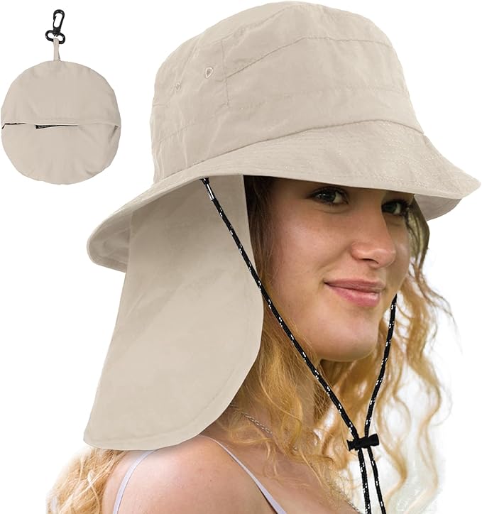 Water-Resistant Sun UPF 50+ Bucket Hat Protection Packable Brimmed Boonie by SHINCHIC