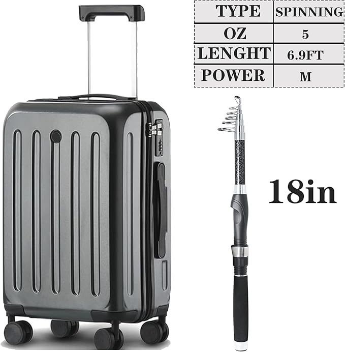 2PACK Fishing Pole Combo, Carbon Fiber Fishing Rod Spinning Reels Fishing - Image 2