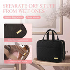 Hanging Travel Toiletry Bag Women Men Essentials Black (Black / Large)