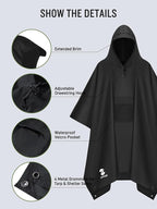 SaphiRose Extra Thick Hooded Rain Poncho Double Layer Waterproof Raincoat Jacket - Image 4