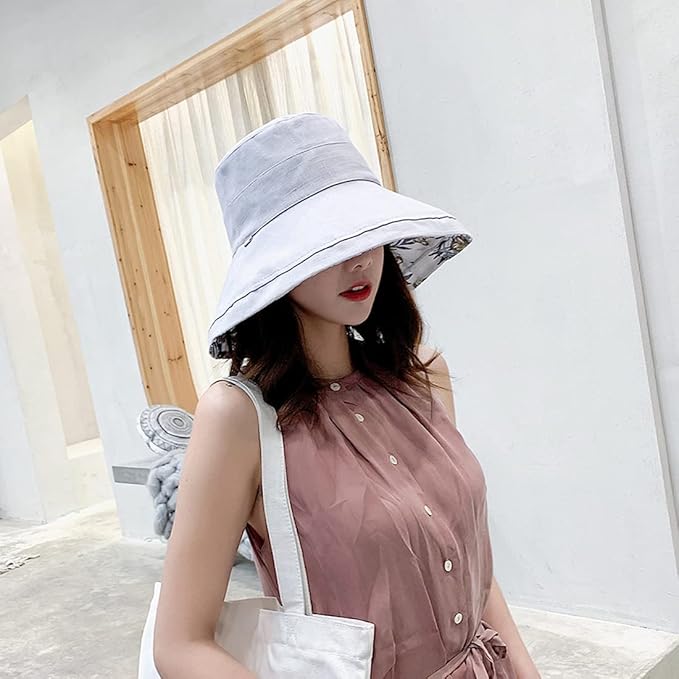 Women Wide Brim Sun Hats Metal Wired Edge Summer UV Protection Beach Fishing Hat - Image 8
