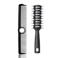 2Pcs Professional Barber Comb, Spinner Wide Tooth Hair Comb Anti Static Cutting Comb, Barbers Styling Curly Parting Set for Men and Women All Hair Types (Black)