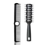 2Pcs Professional Barber Comb, Spinner Wide Tooth Hair Comb Anti Static Cutting Comb, Barbers Styling Curly Parting Set for Men and Women All Hair Types (Black)