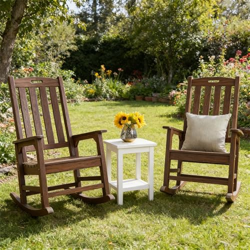 Outdoor Rocking Chair Set of 2 (Dark Brown / 2 pack)