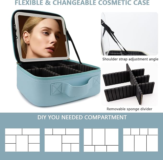 Travel Makeup Bag for Women and Makeup Artists Cosmetic Organizer Large Makeup - Image 2