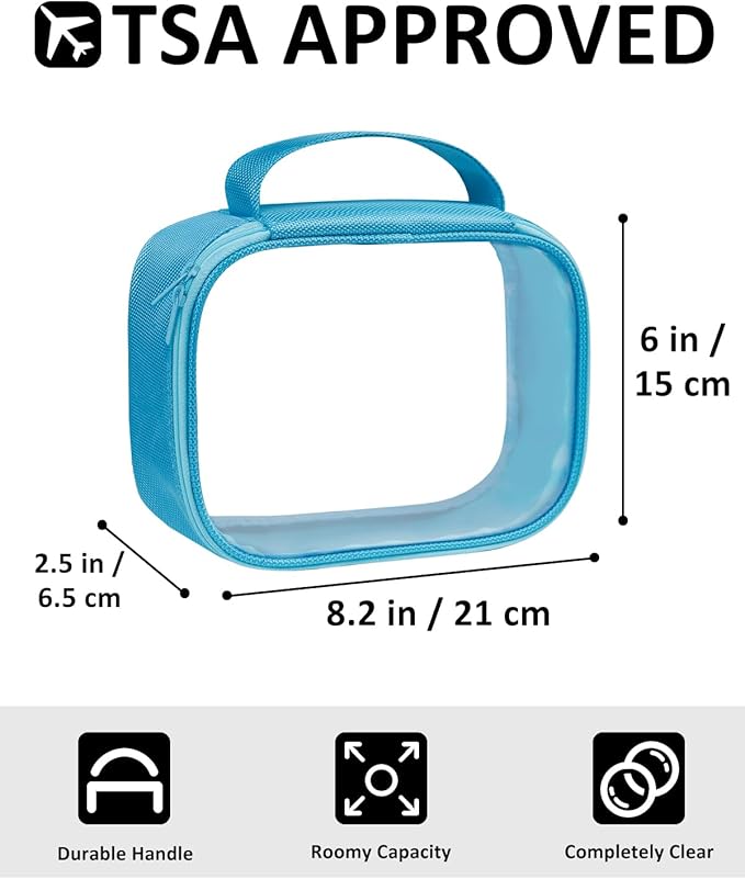 Moyad TSA Approved Clear Toiletry Bag, 3 Pack Quart Size 3-1-1 Liquids Pouch - Image 2