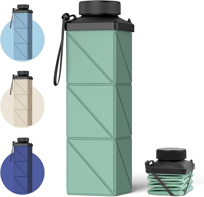 Collapsible Water Bottle, 2nd Generation Leakproof BPA-Free Travel 24.3oz by Mefold