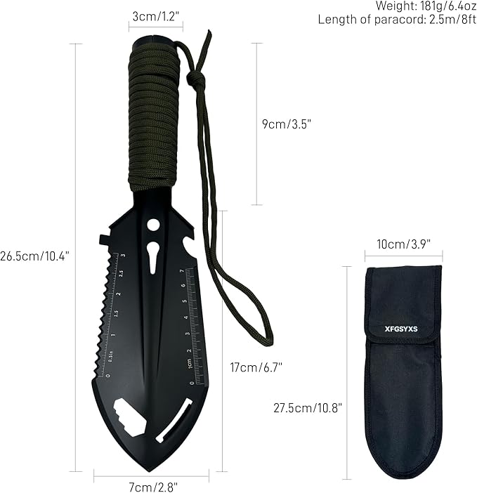 Small Camping Shovel, 9 in 1 Mini Hand Shovel, Portable Backpacking Trowel - Image 3