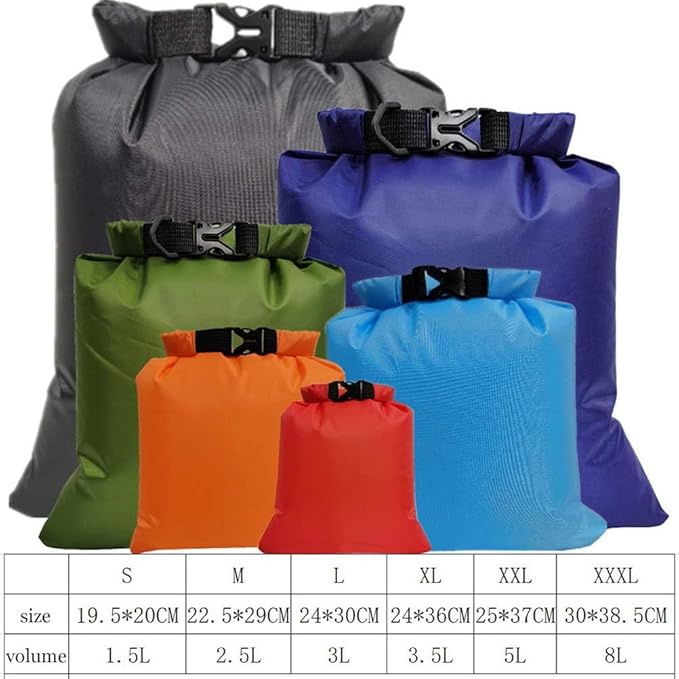 Pimoys 6 Pack Waterproof Dry Bags, Lightweight Outdoor Dry Sacks Ultimate Dry - Image 3