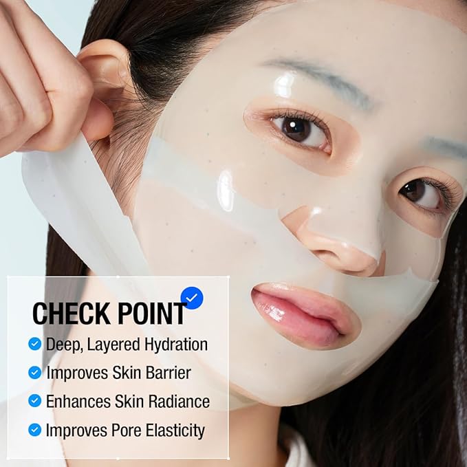 GOODAL Heartleaf Hyaluron Gel Mask, Cooling, Soothing, Sheet Mask with Hyaluronic Acid & Vegan Collagen, Overnight Hydrating Gel Essence for Pore & Skin Barrier Care [5EA]