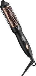 Thermal Brush, MINI & Tiny 1 Inch Ionic Heated Round Brush for Smooth Style, Tourmaline Ceramic Cepillo para Pelo for Short to Medium Hair, Adjustable Temperature, Dual Voltage, Compact-Size