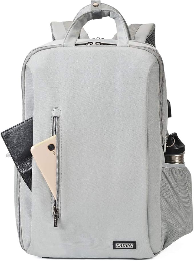 CADeN Camera Backpack w/ 15.6" Laptop Compartment, USB Charge Port, Tripod - Image 9